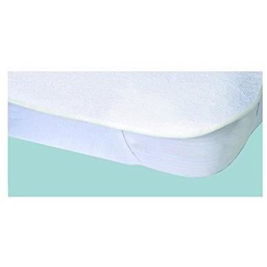 Protege-matelas Alese imperméable Elasretane éponge bouclette 100% coton 80x190 cm blanc