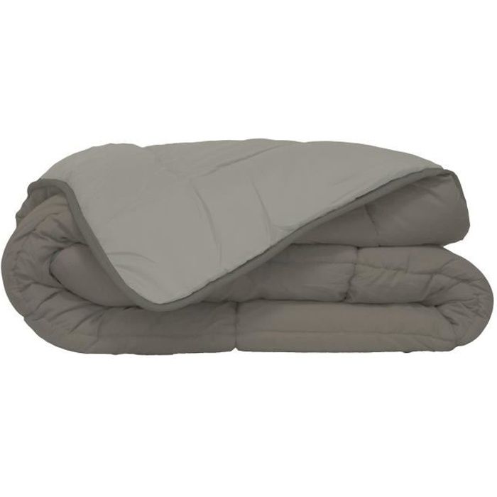CALGARY - Couette Chaude Microfibre 400gr/m˛ - Taupe & Lin - 220 x 240 cm