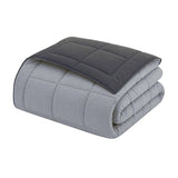 CALGARY - Couette Chaude Microfibre 400gr/m˛ - Gris & Argent - 220 x 240 cm