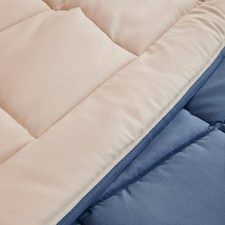 CALGARY - Couette Chaude Microfibre 400gr/m˛ - Pétrole et Mastic - 220 x 240 cm