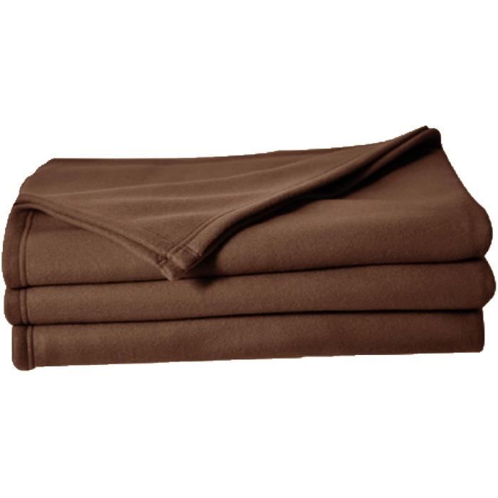 TOISON D'OR - Couverture polaire - Poleco - 220x240cm - Chocolat