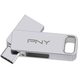 Clé USB 3.2 - PNY - DUO LINK - Type-C/Type-A - 256 Go - Jusqu'a 200 Mo/s