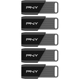 Pack de 5 Clés USB 3.2 - PNY - Attaché X - 32 Go - Jusqu'a 130 Mo/s