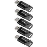 Pack de 5 Clés USB 3.2 - PNY - Attaché X - 64 Go - Jusqu'a 130 Mo/s