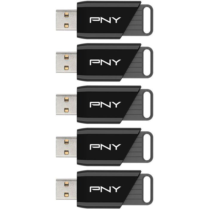 Pack de 5 Clés USB 3.2 - PNY - Attaché X - 64 Go - Jusqu'a 130 Mo/s