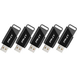 Pack de 5 Clés USB 3.2 - PNY - Attaché X - 64 Go - Jusqu'a 130 Mo/s