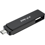 Clé USB 3.2 - PNY - DUO LINK V3 - Type-C/Type-A - 2 To - Jusqu'a 1000 Mo/s