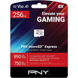 PNY microSD Express - Carte mémoire microSDXC - 256 Go - UHS-I U3 V30 A1 - 890/750 Mo/s