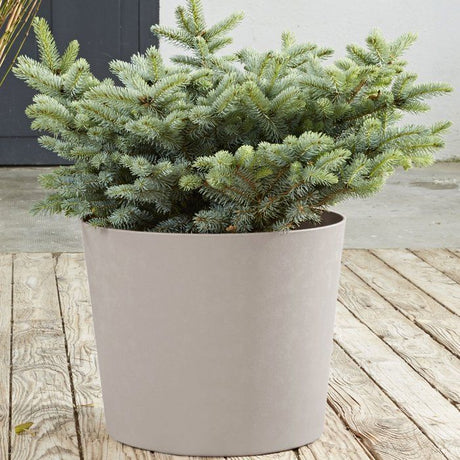 Pot de fleurs Conique Ř 40 cm - EDA - Element - 30 L - Intérieur / Extérieur - Ř 39,1 x H. 32 cm - Calcaire