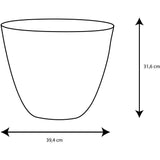 Pot de fleurs Rond Ø 40 cm - EDA - Element - 26,2 L - Intérieur / Extérieur - Ø 39,4 x H. 31,6 cm - Calcaire