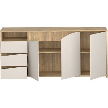 Buffet - PoeM - Sable / Chene - 3 portes - 3 tiroirs - 203,9 x 42 x 91 cm