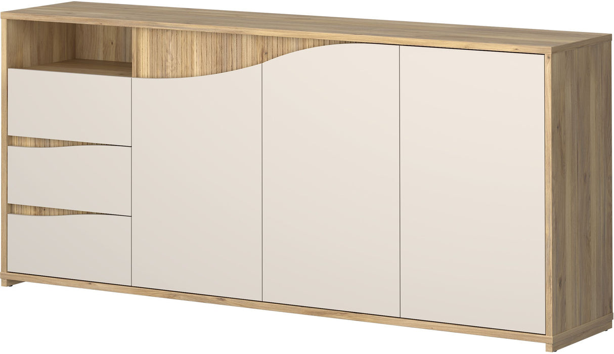 Buffet - PoeM - Sable / Chene - 3 portes - 3 tiroirs - 203,9 x 42 x 91 cm