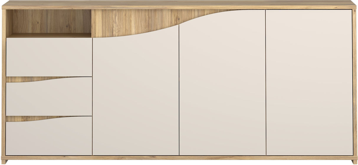 Buffet - PoeM - Sable / Chene - 3 portes - 3 tiroirs - 203,9 x 42 x 91 cm
