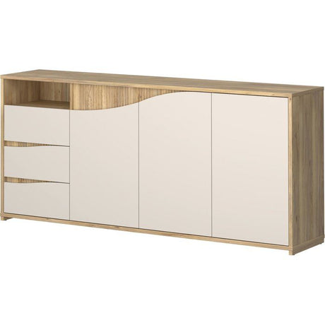 Buffet - PoeM - Sable / Chene - 3 portes - 3 tiroirs - 203,9 x 42 x 91 cm