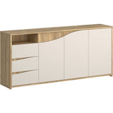 Buffet - PoeM - Sable / Chene - 3 portes - 3 tiroirs - 203,9 x 42 x 91 cm