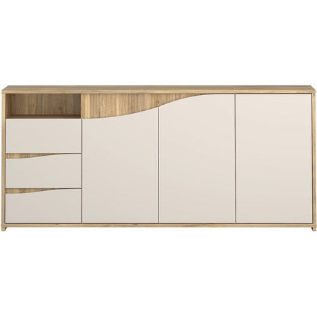 Buffet - PoeM - Sable / Chene - 3 portes - 3 tiroirs - 203,9 x 42 x 91 cm