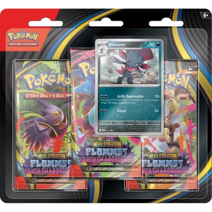 Pack de 3 boosters Pokémon Mega Evolution - Flammes fantasmagoriques