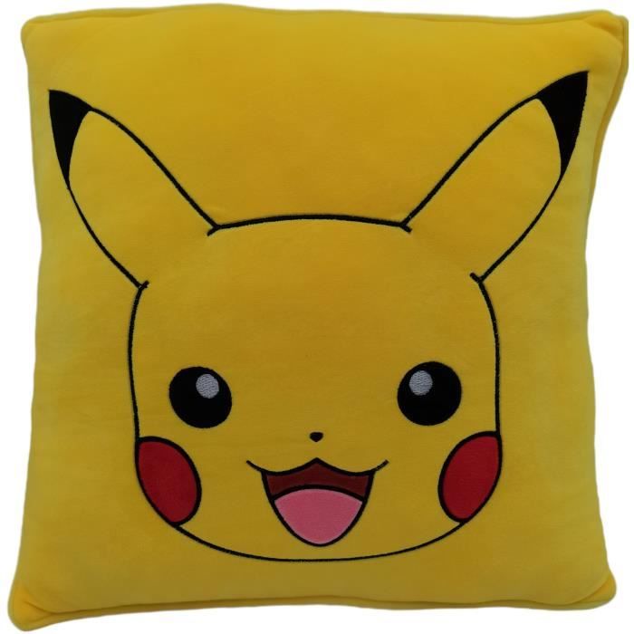 Coussin premium - Carré - POKEMON - Pikachu - Microfibre - 40 cm