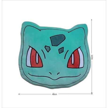 Coussin premium 3D - POKEMON - Visage Bulbizarre - Microfibre - 40 cm
