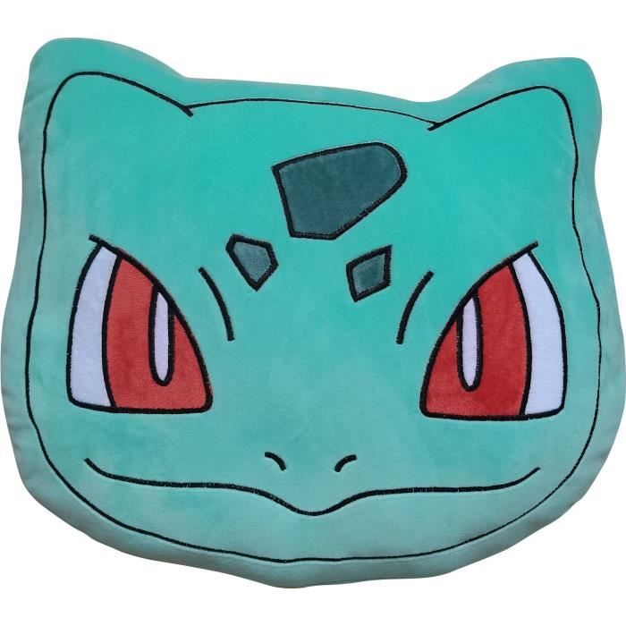 Coussin premium 3D - POKEMON - Visage Bulbizarre - Microfibre - 40 cm