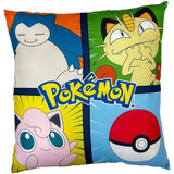 Coussin double face - Carré - POKEMON - Pikachu et ses amis - Microfibre - 40 x 40 cm