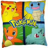 Coussin double face - Carré - POKEMON - Pikachu et ses amis - Microfibre - 40 x 40 cm