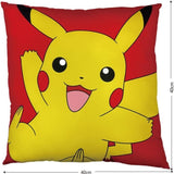 Coussin double face - Carré - POKEMON - Pikachu et Carapuce - Microfibre - 40 x 40 cm