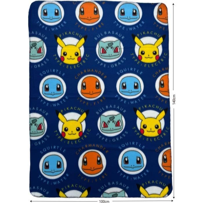 Plaid - POKEMON - Visages - 100 x 140 cm