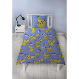 Parure de lit réversible - POKEMON - Pikachu et ses amis - Microfibre - 1 housse de couette 140 x 200 cm + 1 taie 63 x 63 cm