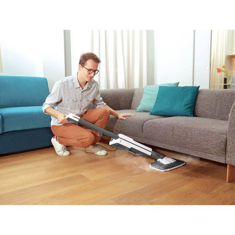 POLTI VAPORETTO SV660 STYLE - Balai vapeur 2-en-1 - Tout sol - 1500 W - 0,5 L - Câble 6 m - Gris / Blanc