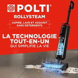 Aspirateur balai laveur vapeur sans fil - POLTI - RollySteam WD40C - 14000 Pa - 35 min - 0,6 L - Noir