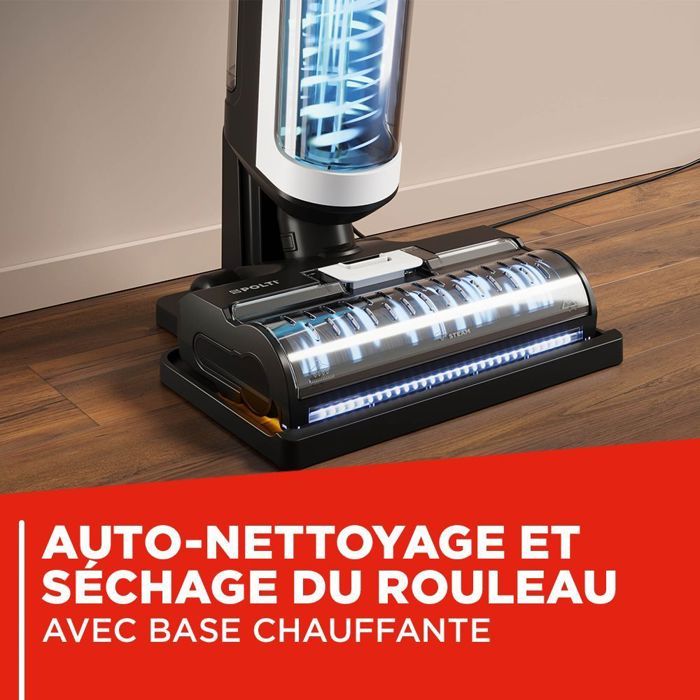 POLTI RollySteam WD10 - Aspirateur Balai Laveur avec Fonction Vapeur - Autonomie illimitée (filaire) - Rayon d'action jusqu'a 6 m