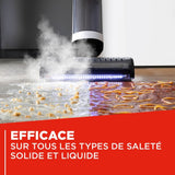 Aspirateur balai laveur vapeur - POLTI RollySteam WD10 - 7000 Pa - 0,6 L - Noir / Blanc