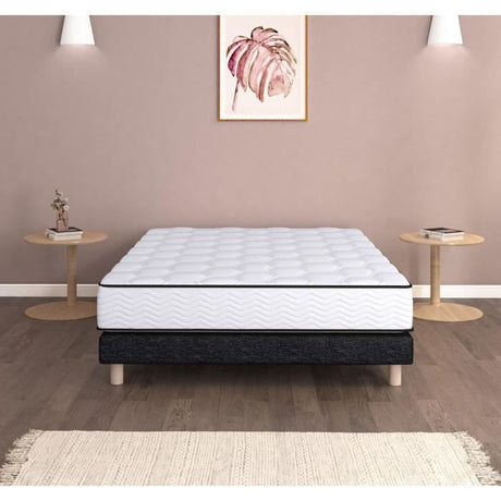 URBAN Collections PARIS Ensemble sommier et matelas 140 x 190cm - 798 Ressorts ensachés et mémoire de forme - 24 cm - Ferme