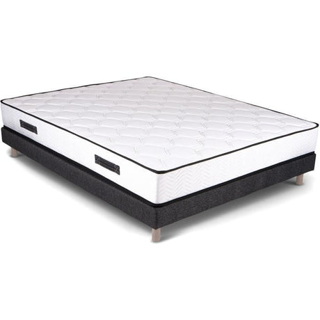 URBAN Collections PARIS Ensemble sommier et matelas 140 x 190cm - 798 Ressorts ensachés et mémoire de forme - 24 cm - Ferme