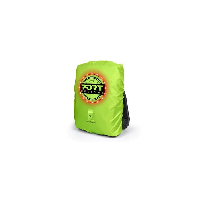 Housse de pluie - PORT DESIGNS - Universelle avec LED rechargeable pour sac a dos jusque 25 litres - 14/15.6 pouces