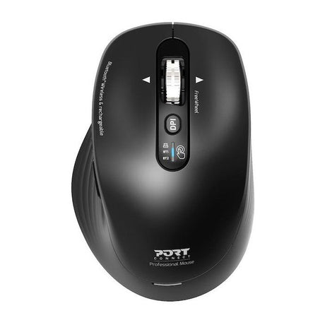 Souris sans fil - PORT Designs - 910202 Business - Bluetooth & 2.4 GHz - Rechargeable - Noir