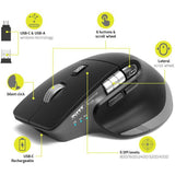 Souris sans fil - PORT Designs - 910203 ULTIMATE - Bluetooth & 2.4 GHz - Rechargeable - Gris