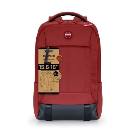 Sac a dos PC - PORT DESIGNS - Pour ordinateur portable moderne & confortable TORINO II - 15.6/16 pouces - Rouge