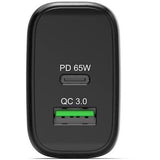 Chargeur mural GaN USB-C & USB-A - PORT DESIGNS - 902104EU - 65 W - Noir