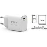 Chargeur secteur de poche USB-C - PORT DESIGNS - 900031EU - 20 W Power Delivery - Blanc