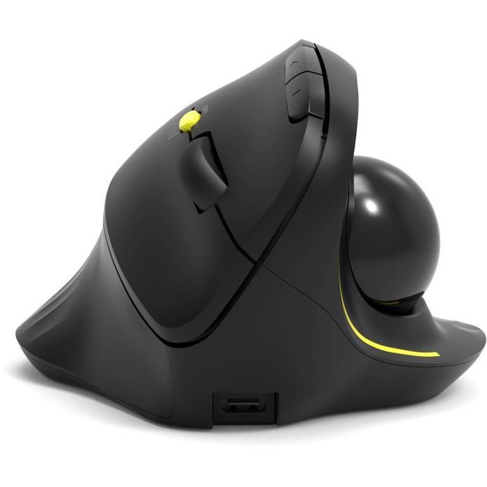 Souris sans fil - PORT Designs - 900719 TRACKBALL ERGO - Bluetooth & 2.4 GHz - Rechargeable - Noir