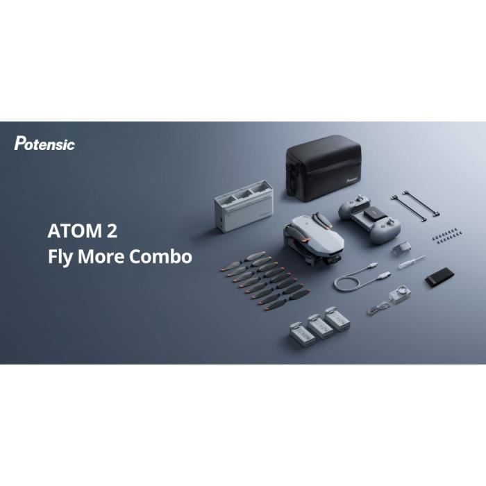 Drone - POTENSIC - ATOM 2 - Fly More Combo - Caméra HD/4K - GPS intégré - Autonomie de 15-25 minutes - Portée de 300 metres