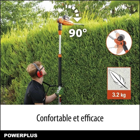 Powerplus Dual Power Taille-Haie Batterie POWDPG75380 - 40 V, sans Batterie ni Chargeur, Lame de 600 mm, Écart de 20 mm