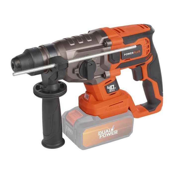 Marteau perforateur sans fil SDS-Plus 40V 5J BRUSHLESS + 5 accessoires - DUAL POWER POWDP15680