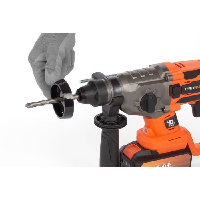 Marteau perforateur sans fil SDS-Plus 40V 5J BRUSHLESS + 5 accessoires - DUAL POWER POWDP15680