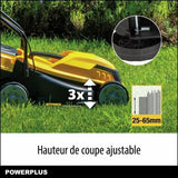 Tondeuse a gazon électrique - POWERPLUS - POWEG62203 - 1000 W - 320 mm Ø - Avec ramassage et éjection arriere
