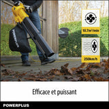 Souffleur de feuilles électrique - POWER PLUS - POWEG4030 - 3300 W - Vitesse d'air maximale de 250 km/h