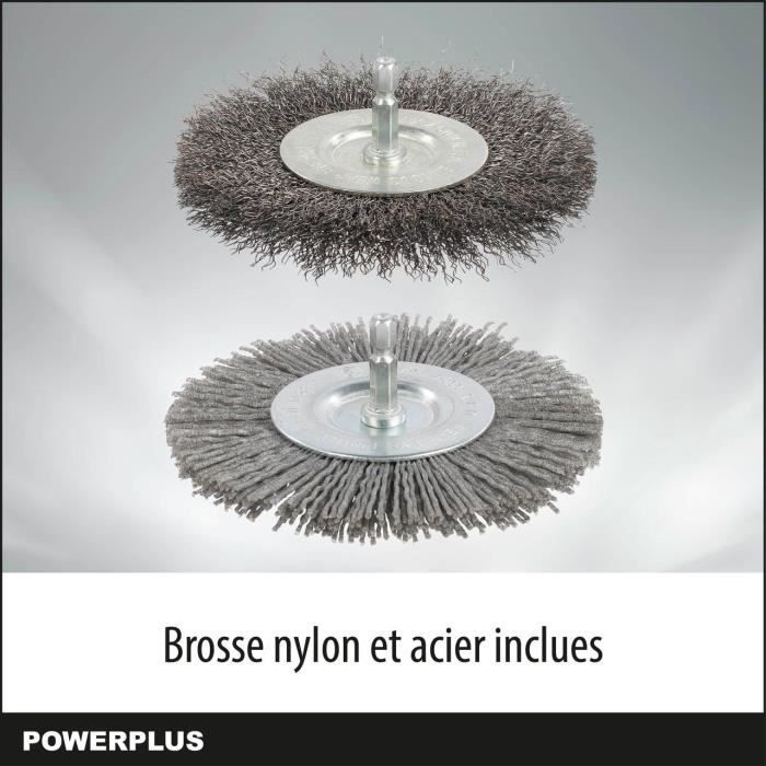 Powerplus Désherbeur Téléscopique Électrique POWXG6650 - Extracteur de Mauvaises Herbes, 400 W, avec Brosse en Nylon et en Acier