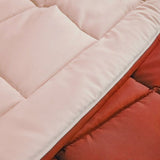 CALGARY - Couette Chaude Microfibre 400gr/m˛ - Gris Galet & Marron Gingembre - 140 x 200 cm